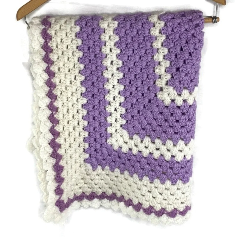 Handmade Crochet Granny Square Baby Blanket 30X30